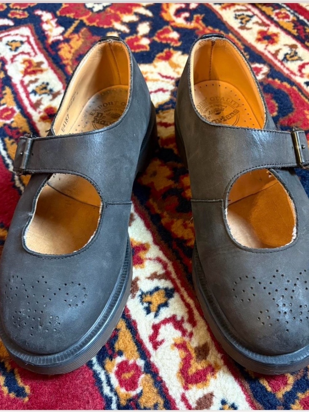 Dr. Martens Women's Gray Mary Jane Leather Shoes - Picture 8 of 8
